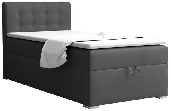 Deine Möbel 24 Boxspringbett TEEN 3 Bett für Teenager Jugend Jugendbett Einzelbett (Jugendzimmer Beige Grau Hellgrau Grau Anthrazit Schwarz, 3-St, Bonellfederkern-Matratze H3 Taschenfederkern-Matratze H4), 90x200 100x200 Polsterbett Velours