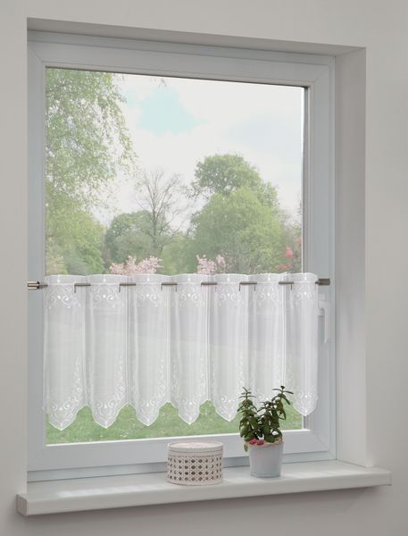 Panneau Gardine Voile Lamellen mit Sticker weiß 135 x 45 cm