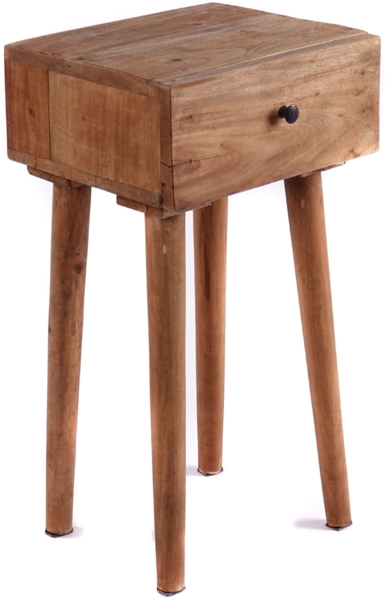 Beistelltisch Sleek 65 Mahagoni Holz, mit Schublade naturfarben