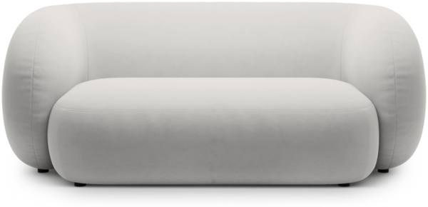 Micadoni Sofa Kate 2-Sitzer Samt Hellgrau