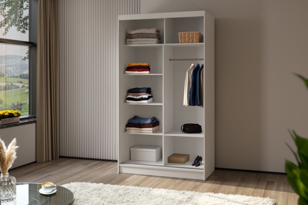 Beautysofa Kleiderschrank Helix (Garderobe mit Scharniertüren, mit Spiegel, schwarzes / weißes / graues / artisan) mit Lamellen Bild 2