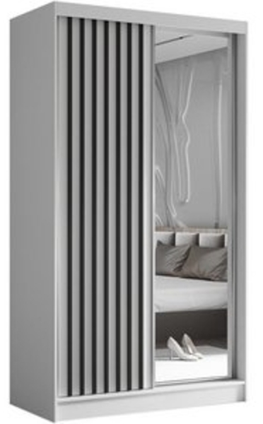 Beautysofa Kleiderschrank Helix (Garderobe mit Scharniertüren, mit Spiegel, schwarzes / weißes / graues / artisan) mit Lamellen Bild 6