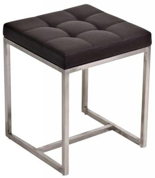 Sitzhocker - BRIT 2 - Hocker Sessel Kunstleder Braun 40x40cm