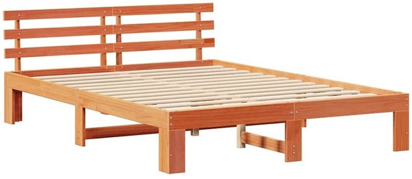 vidaXL Bettrahmen Wachsbraun 150 x 200 cm Massives Kiefernholz 872607 Bild 4