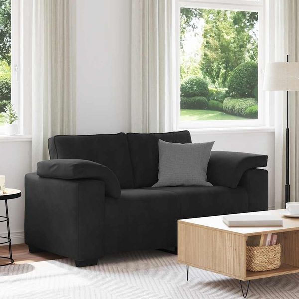 vidaXL Zweisitzer-Sofa Schwarz 160x77x82 cm Samt 4105262