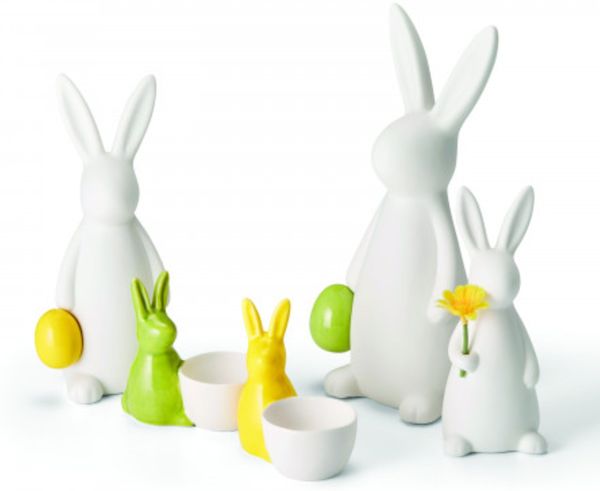 MILO Osterhase mit Eierbecher - Mattporzellan Grün