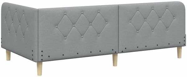 vidaXL Eckbettgestell Hellgrau 100 x 200 cm Stoff 3394125 Bild 9