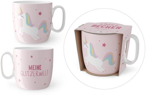 Kindertasse Kinderbecher Tasse Becher Porzellan 150ml la vida Auswahl Motiv Meine Glitzerwelt 940331