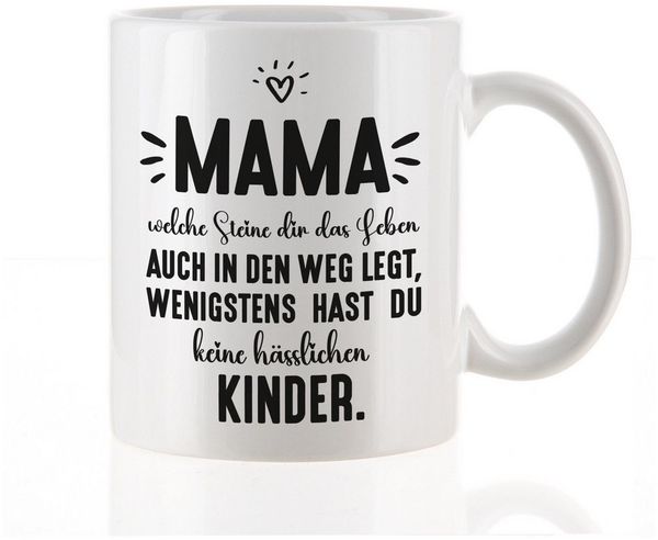 Herz & Heim Tasse "MAMA" als lustiges Geschenk für Mama - Spruchtasse zum Muttertag, Keramik, mit Aufdruck