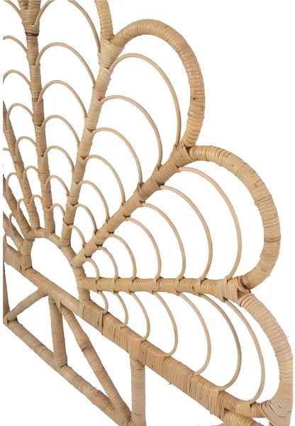 Vente-unique - FLOSIA Bettkopfteil und Bettbrücke Rattan Beige - B 4 cm x H 135 cm x L 165 cm Bild 5