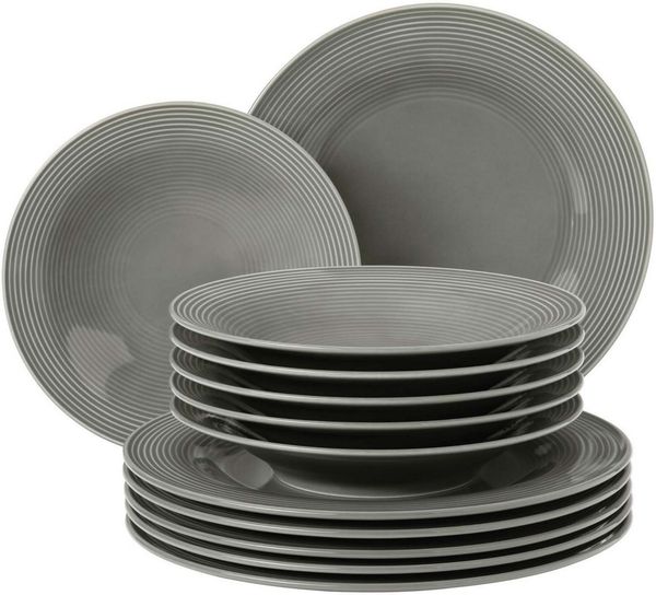 Seltmann Weiden Beat Color Glaze Tafelservice 12-teilig - Perlgrau