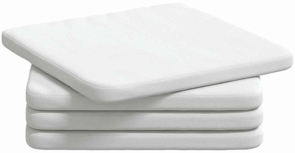 vidaXL Sitzkissen 4 Stück Weiß 40 x 40 x 3 cm Stoff 42015200