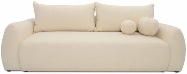 Casa Padrino Schlafsofa Creme 250 cm - Ausklappbares Wohnzimmer Sofa mit Kissen