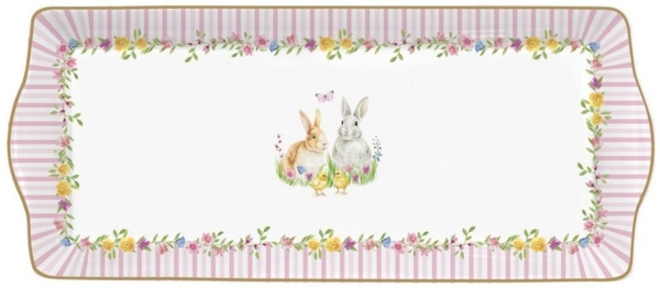Happy Easter Kuchenplatte rechteckig Ostern Kekse Servier-Teller rechteckig bunt