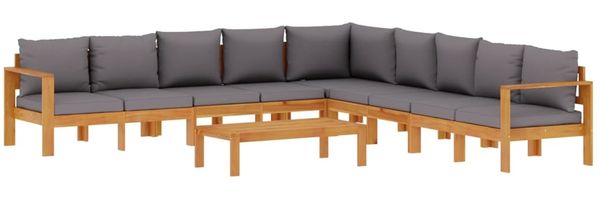vidaXL 6-tlg. Garten-Sofagarnitur mit Kissen Massivholz Akazie 3214867 Bild 2