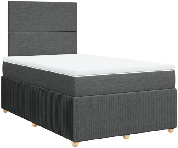 vidaXL Boxspringbett mit Matratze Dunkelgrau 120x190 cm Stoff 3291989