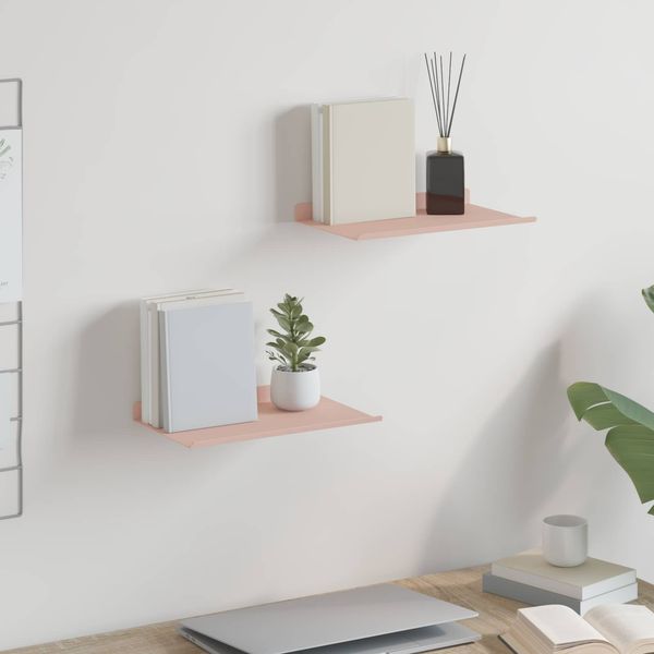 vidaXL Schwebendes Regal 2 pcs Rosa 30 x 18 x 2,5 cm Stahl 8003998