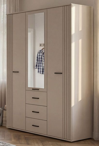 Kleiderschrank 3-türig Jolly in Kaschmir 135x190 cm