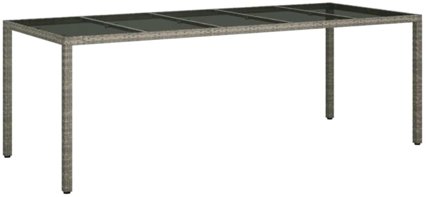 vidaXL Gartentisch Grau 250 x 100 x 75 cm Poly-Rattan 362555