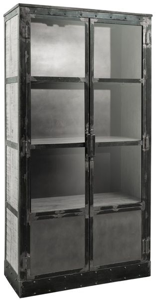Vitrine Mango 92x40x185 grau lackiert HEAVY INDUSTRY #143