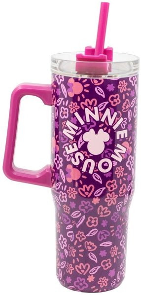 Disney Minnie Mouse XL Cool Mug 920 ml Edelstahl Thermobecher mit Strohhalm