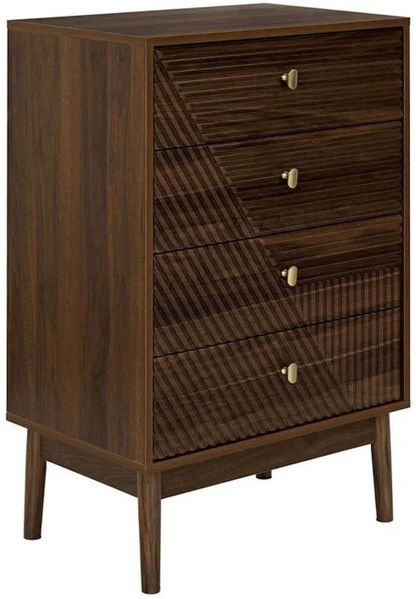 HOME DECO FACTORY, HD0560, Elegante braune Holzkommode, optimierter Stauraum mit geräumigen Schubladen, Wohnzimmer oder Büro, pflegeleicht, 60 x 90 x 40 cm, braun