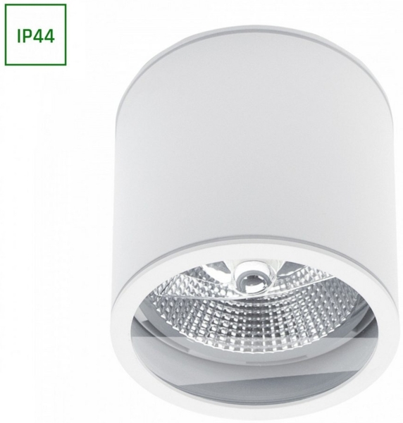 Spectrum Aufbauleuchte LED Aufbauleuchte Chloe AR111 weiß Badezimmerleuchte IP44 max. 35W GU10, Nein
