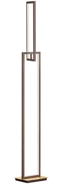 LED Stehleuchte, Metall, rostfarben, eckig, H 146 cm