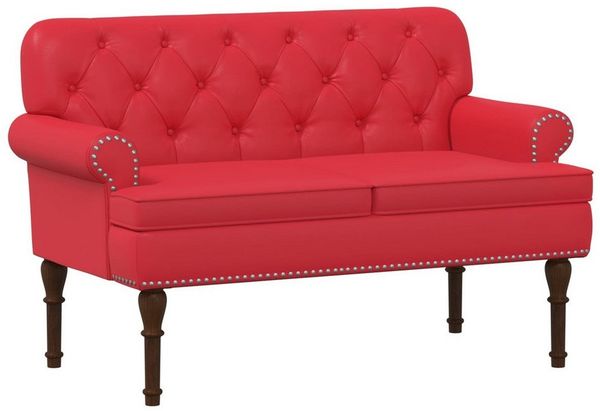 vidaXL Sitzbank Zweisitzer mit Knopfheftung Rot 120 x 65 x 77 cm Kunstleder (1-St)