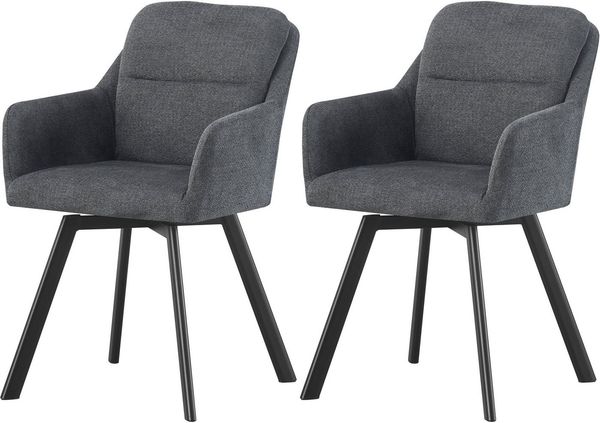 Home affaire Esszimmerstuhl NEEPAWA, 2er Set, mit Metallgestell in matt schwarz (Set, 2 St), in verschiedenen Farben, Belsatbarkeit pro Stuhl 120 kg