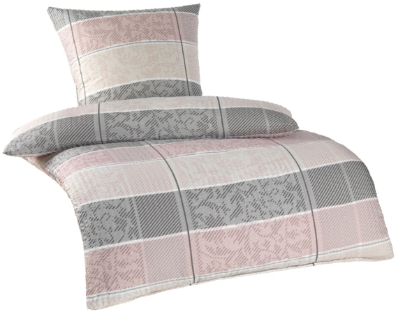 Soma Microfaser Seersucker Bettwäsche 135x200 cm Bettbezug 135x200 cm Kopfkissenbezug 80x80 cm Klara Rose