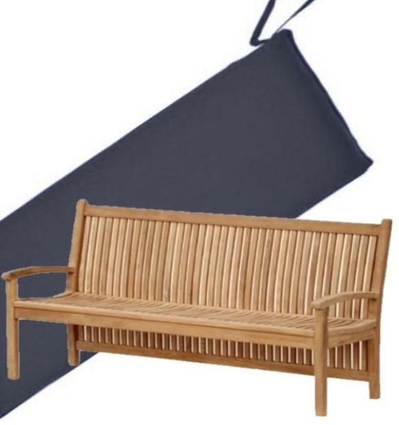 Bankauflage 180 cm x 50 cm für Gartenbank Pescara - schwarz