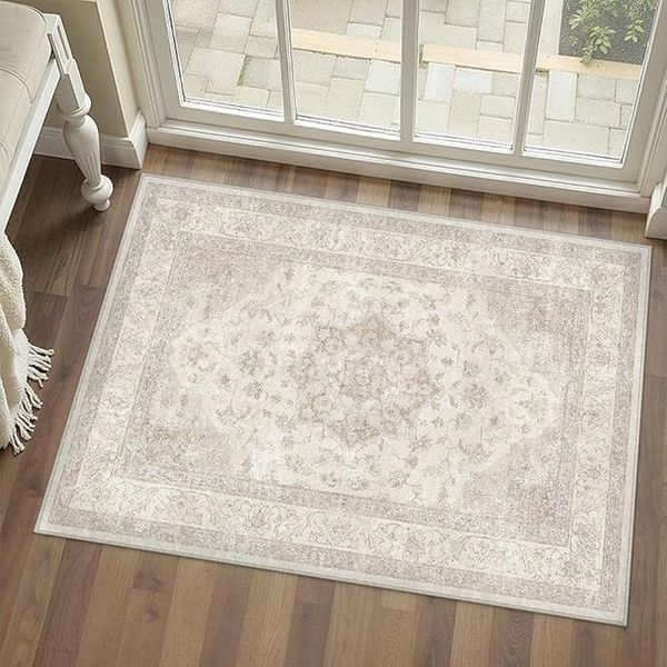 PURECOZY Teppich Kurzflor & Weich, Waschbar & Pflegeleicht, Retro-Design, Rechteckig, Höhe: 50 mm, geeignet für verschiedene Innenräume