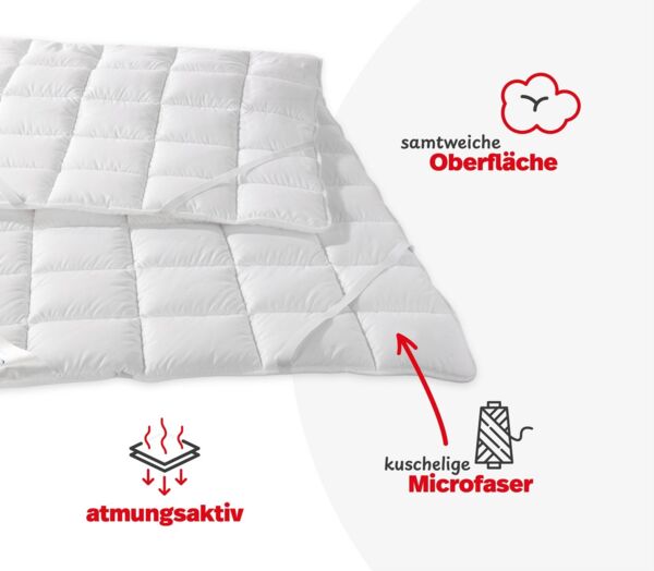 Matratzenschoner atmungsaktive Matratzenauflage 4 Eckgummis div. Größen PROCAVE, Microfaser Soft Topper, 70x200 cm