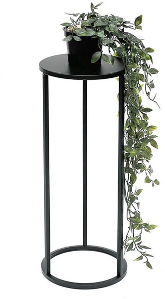 DanDiBo Blumenhocker Metall Schwarz Rund 50 cm Blumenständer Beistelltisch 96316 S Blumensäule Modern Pflanzenständer Pflanzenhocker Bild 5