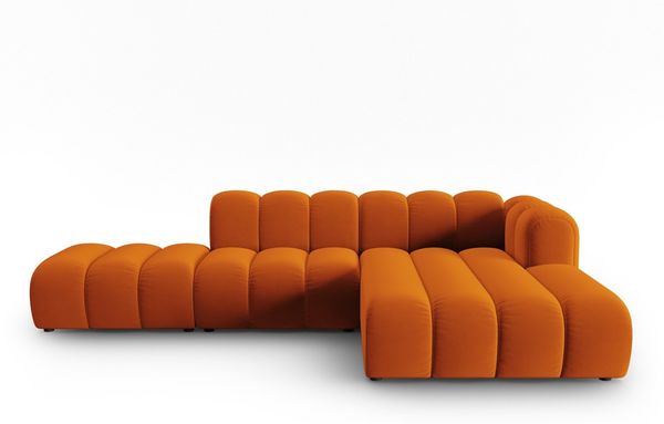 Micadoni Modulares Ecksofa offen Lupine 5-Sitzer Rechts Samtstoff Salvador Terrakotta