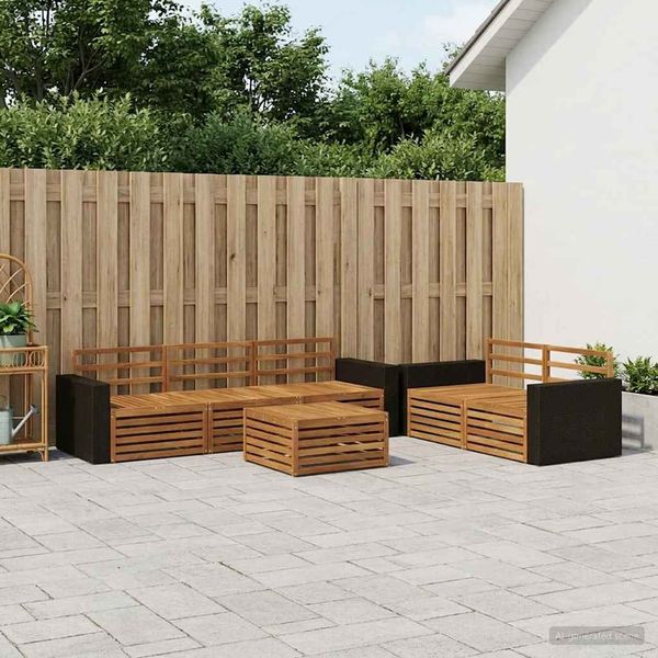 vidaXL Outdoor-Sofagarnitur 6 pcs Natur Massivholz Akazie 3383032