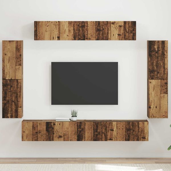 vidaXL TV-Schränk 8 pcs Altholz 3409148