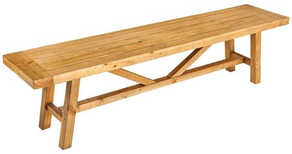 riess-ambiente Sitzbank RIVIERA 180cm natur · Esszimmerbank aus recyceltem Massivholz (Einzelartikel, 1-St), Bohlenoptik · Pinienholz · Holzbank · ohne Lehne · Landhaus-Stil
