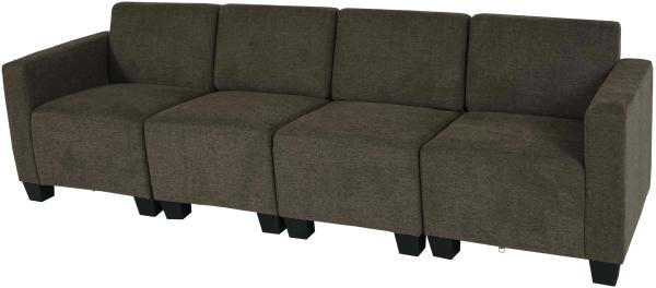 Modular 4-Sitzer Sofa Couch Lyon, Stoff/Textil ~ braun