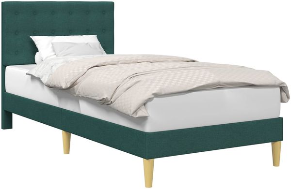 vidaXL Bettrahmen mit Kopfteil Dunkelgrün 100 x 200 cm Stoff 42027776 Bild 2