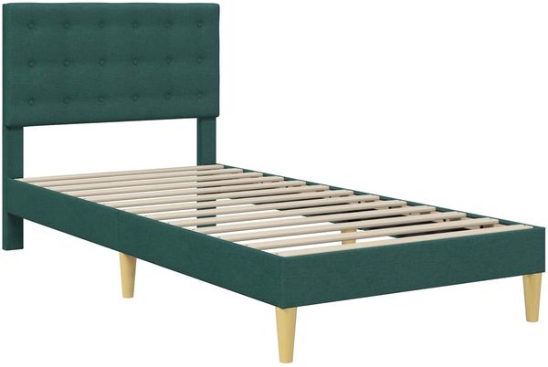 vidaXL Bettrahmen mit Kopfteil Dunkelgrün 100 x 200 cm Stoff 42027776 Bild 3