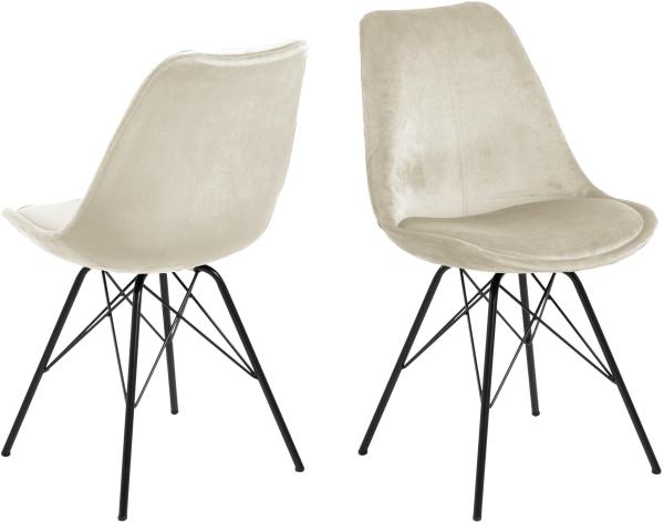 Esszimmerstuhl >Ermina< (2-er Set) in Sand aus Metall - 48,5x85,5x54cm (BxHxT)