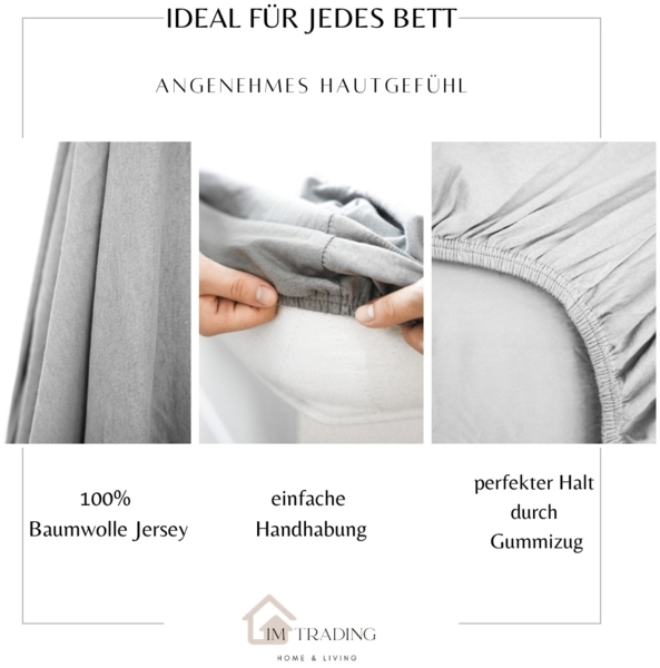 Jersey Spannbettlaken, 100% Baumwolle, 90-100x200 cm + 25 cm Rundumgummizug Grün Bild 8