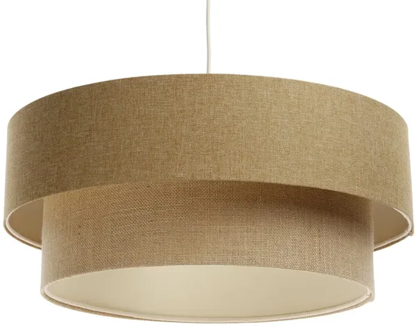 BPS Koncept 061-113-60 Hängeleuchte BOHO ELEGANT E27 1x40W Stoff strukturiert auf PVC-Kunststoff braun, beige, creme H:91cm Ø60cm dimmbar