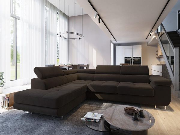 Masseno Ecksofa SELVA mit Schlaffunktion L-Form, Sofa mit Bettkasten