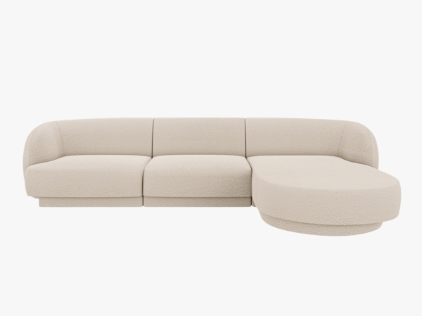 Micadoni Ecksofa Miley 4-Sitzer Rechts Boucle Baloo Beige