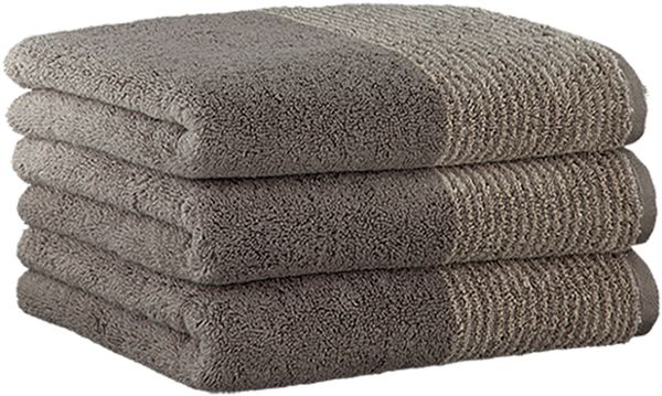 CAWÖ Gästetuch, 3er Pack - Luxury Home, C Two-Tone, Walkfrottier Graphit 30x50cm