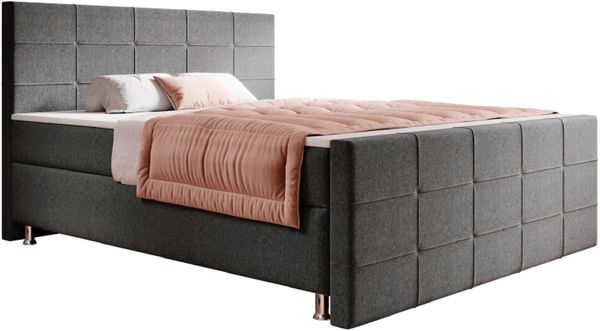 Boxspringbett Florenz 180x200 Webstoff Grau