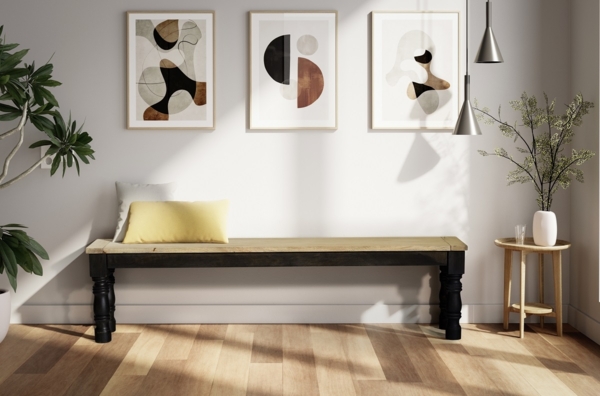 Esszimmerbank 180cm 'Mumbai' Mango natur & schwarz